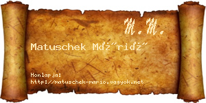 Matuschek Márió névjegykártya